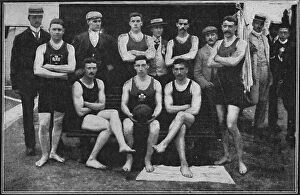 Black White Budget Gallery: Water Polo: Ireland v. Wales - The Welsh Team - The Winners, 1900. Artist: FP D Arcy