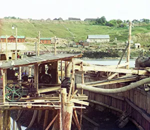 Water Amenities Prints: Water pumps, Kuzminskoe, 1912. Creator: Sergey Mikhaylovich Prokudin-Gorsky