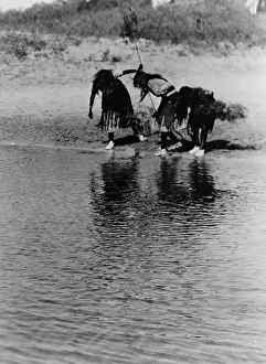 Rite Prints: Water rite purification, Cheyenne animal dance, c1927. Creator: Edward Sheriff Curtis
