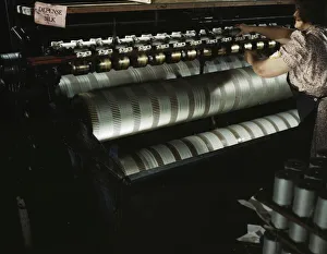 Cloth Collection: The water stretching machine of an eastern parachute manufacturer... Manchester, Conn. 1942