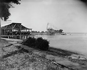 Slide Prints: Water toboggan, Put-in-Bay, Ohio, between 1880 and 1899. Creator: Unknown
