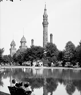 Water Tower Prints: Water tower, Water Works Park, Detroit, Mich. between 1900 and 1910. Creator: Unknown