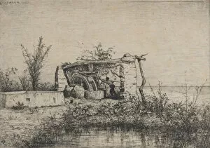 Bordighera Gallery: A Water Wheel in Bordighera (Italy), 1875. Creator: Adolphe Appian