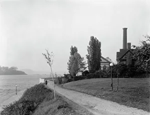 Waterworks Prints: Water works and plaza, Harrisburg, Pa. between 1900 and 1920. Creator: Unknown