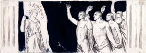 Unity Prints: Watercolour Sketch for a Petition by the Finnish Art Society
