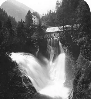 Salzburg Prints: The waterfall at Badgastein, Austria, c1900s. Artist: Wurthle & Sons