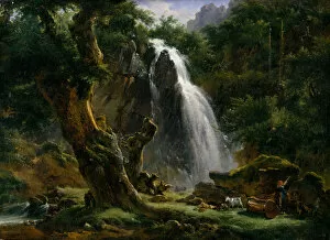 Auvergne Collection: Waterfall at Mont-Dore, 1818. Creator: Achille Etna Michallon