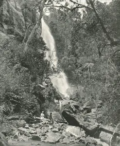 Nuwara Eliya Prints: A waterfall near the village, Nuwara Eliya, Ceylon, 1895. Creator: W &s Ltd