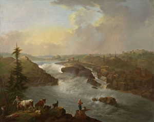Lorentzen Christian August Prints: The Waterfall Sarpsfossen, 1795. Creator: Christian August Lorentzen