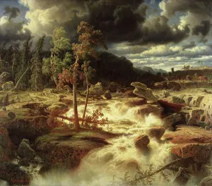 Larson Simeon Markus Prints: Waterfall in Småland, 1856. Creator: Markus Larsson