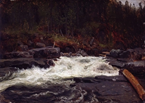 Flowing Prints: Waterfall in Telemark, Study for Inv