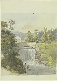 Sunny Prints: Waterfall in Wilhelmstal near Eisenach, c1790-1794. Creator: Georg Melchior Kraus