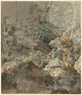Waterfalls in a Mountain Forest, 1797. Creator: Johann Georg von Dillis Waterfalls in a Mountain Forest, 1797. Creator: Johann Georg von Dillis