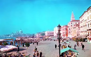 Streetlighting Prints: The waterfront, Venice, Italy, c1960s. Creator: Arthur Charles Kirby Ware