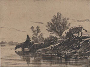 The Watering Hole, 1848. Creator: Charles Emile Jacque