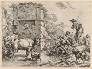 Nicolaes Berchem Dutch Prints: The Watering Place. Creator: Nicolaes Berchem (Dutch, 1620-1683)