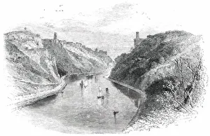 Watering-Places of England - Clifton, from Leigh Wood, 1850. Creators: Birket Foster, Edmund Evans