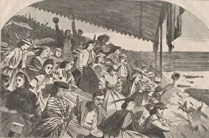 Cheering Gallery: Our Watering Places - Horse Racing at Saratoga (Harpers Weekly, Vol. IX), 1865