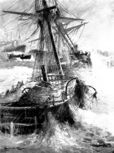 Ocean Prints: Waterlogged: a rescue in mid-Atlantic, 1898. Creator: Unknown