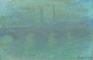 Lambeth Gallery: Waterloo Bridge, London, at Dusk, 1904. Creator: Claude Monet