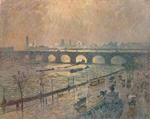 Rain Collection: Waterloo Bridge - A Rainy Day, c1917. Artist: Emile Claus