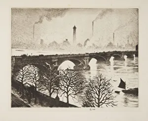 Waterloo Bridge from a Savoy Window, pub. 1925. Creator: Christopher Richard Wynne Nevinson