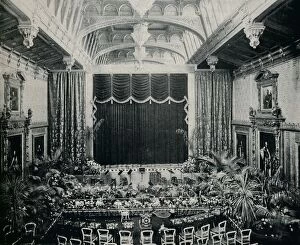 The Waterloo Chamber, Windsor Castle, Fitted as a theatre for the State Plays of 1891, c1891