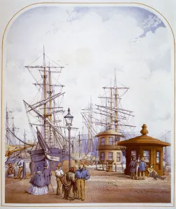 Dockside Prints: Waterloo Docks, Liverpool, 1864. Artist: William Gawin Herdman