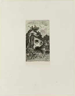 Watermill, 1866. Creator: Rodolphe Bresdin