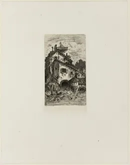 Bresdin Rodolphe Prints: Watermill, 1866. Creator: Rodolphe Bresdin