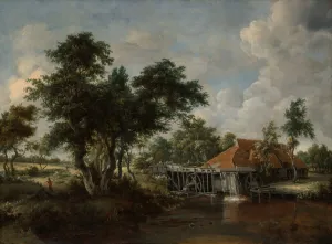 The Watermill with the Great Red Roof, 1662/65. Creator: Meindert Hobbema The Watermill with the Great Red Roof, 1662/65. Creator: Meindert Hobbema