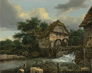 Water Mill Prints: Two Watermills and an Open Sluice, 1653. Creator: Jacob van Ruisdael