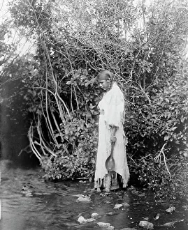 Arikara Prints: At the water's edge-Arikara, c1908. Creator: Edward Sheriff Curtis