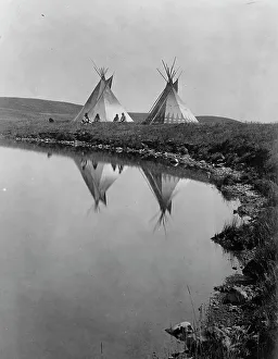Wigwam Prints: At the water's edge-Piegan, c1910. Creator: Edward Sheriff Curtis