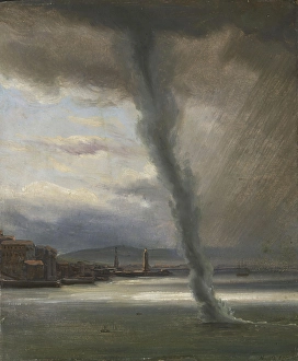 Nasjonalmuseet Prints: A Waterspout on the Bay of Naples, 1833. Creator: Thomas Fearnley