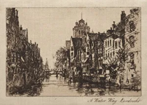A Waterway, Dordrecht, 1885. Creator: Charles A. Vanderhoof (American, 1928)