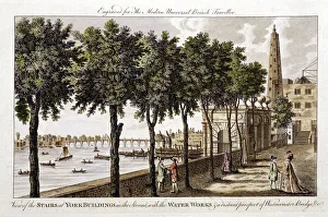 Pumping Engine Prints: Waterworks at York Buildings, Strand, supplying water to London from the Thames, 1790