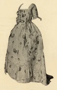British Colonies Gallery: A Watteau sacque, wedding outfit of Mrs. William West, 1752, (1937) Creator: Unknown