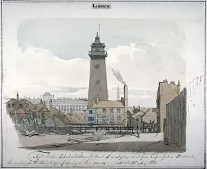Somerset House Prints: Watts Shot Tower, Lambeth, London, 1813