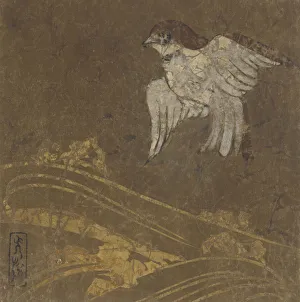 Waves and bird, Edo period, late 16th-early 17th century. Creator: Hon'ami Koetsu