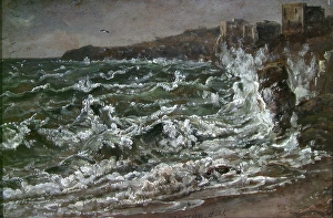 Johan Christian Clausen Dahl Prints: Waves and Breakers in the Bay of Naples, 1821. Creator: Johan Christian Dahl