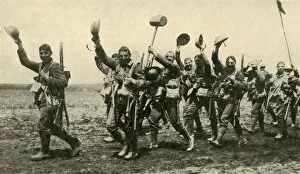 Butcher Haig Gallery: On their Way to Battle, First World War, c1916, (c1920). Creator: Unknown