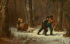 Sledge Collection: On Their Way to Camp, 1873. Creator: Eastman Johnson