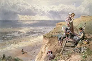 Risky Prints: The Way Down The Cliff, 1867. Creator: Birket Foster