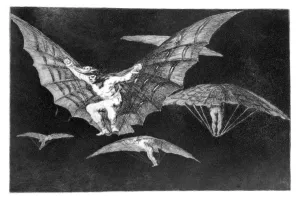 Absurdity Prints: A way of flying, 1819-1823. Artist: Francisco Goya