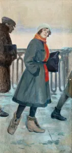 The Way to Work, 1926. Artist: Buchholz, Fyodor Fyodorovich (1857-1942) The Way to Work, 1926. Artist: Buchholz, Fyodor Fyodorovich (1857-1942)