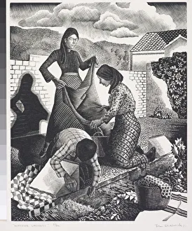 Folding Prints: Wayside laundry, 1930s. Creator: Tom Chadwick