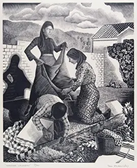Wayside Prints: Wayside Laundry, 1935. Creator: Tom Chadwick