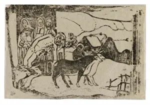 French Polynesian Prints: Wayside Shrine in Brittany, from the Suite of Late Wood-Block Prints, 1898 / 99