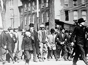 Unity Prints: W.D. Haywood leads Lowell strike parade, 1912. Creator: Bain News Service